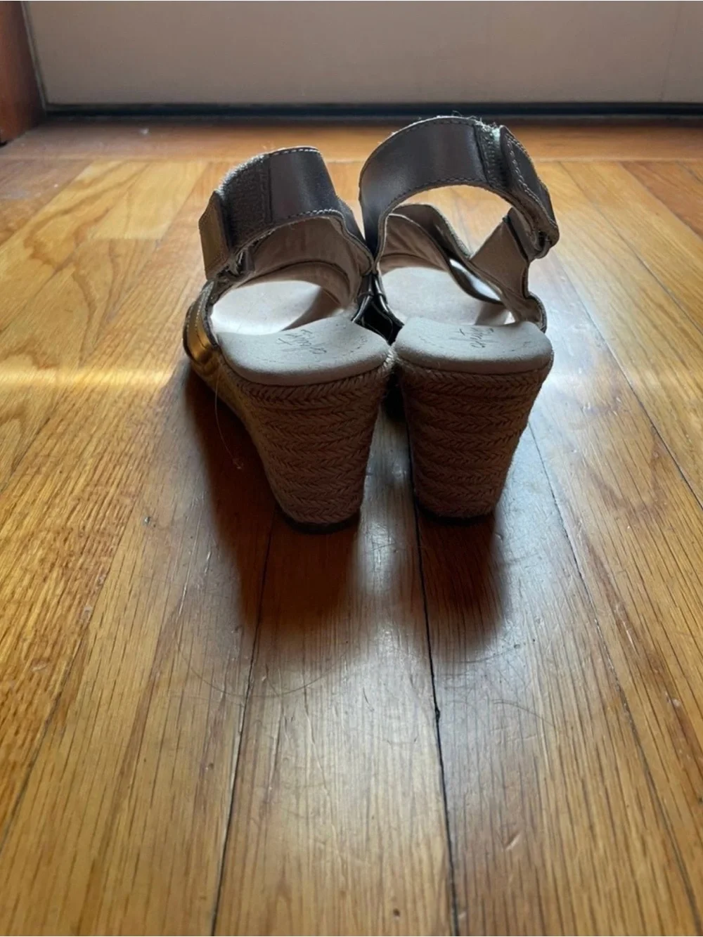 Clarks Metallic Slingback Wedge Sandals